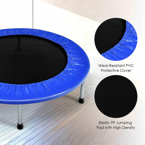 36” Mini Folding Trampoline, Portable Recreational Fitness Rebounder for Kids Adults