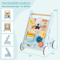 INFANS Wooden Baby Walker Montessori with Multiple Activity Toys