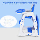 Baby High Chair 3 in 1 Infant Table and Chair Set Convertible Booster Seat with 3-Position Adjustable Feeding Tray