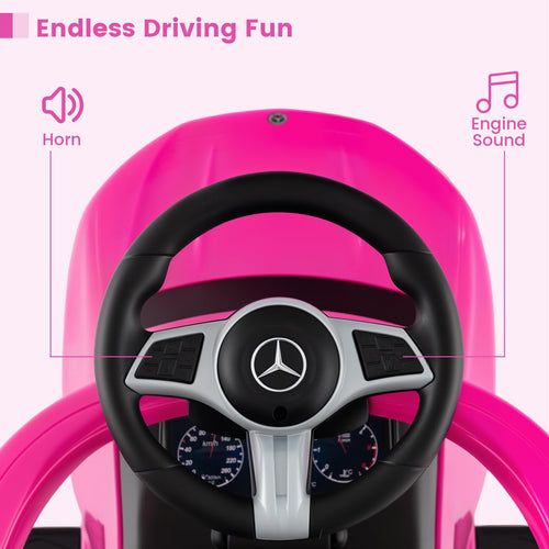 Licensed Mercedes Benz Push Car for Toddlers by INFANS 3 in 1 Sliding Walking Car with Push Handle