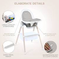 INFANS 3 in 1 Wooden Baby Highchair