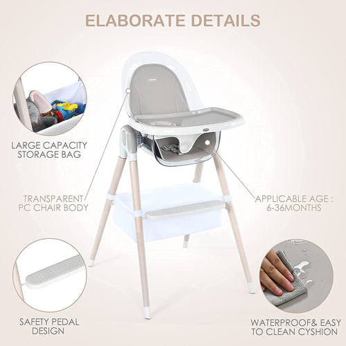 INFANS 3 in 1 Wooden Baby Highchair