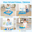 Foldable Baby Walker with 3 Adjustable Heights Comfy Padded Seat Lights and Music Tray