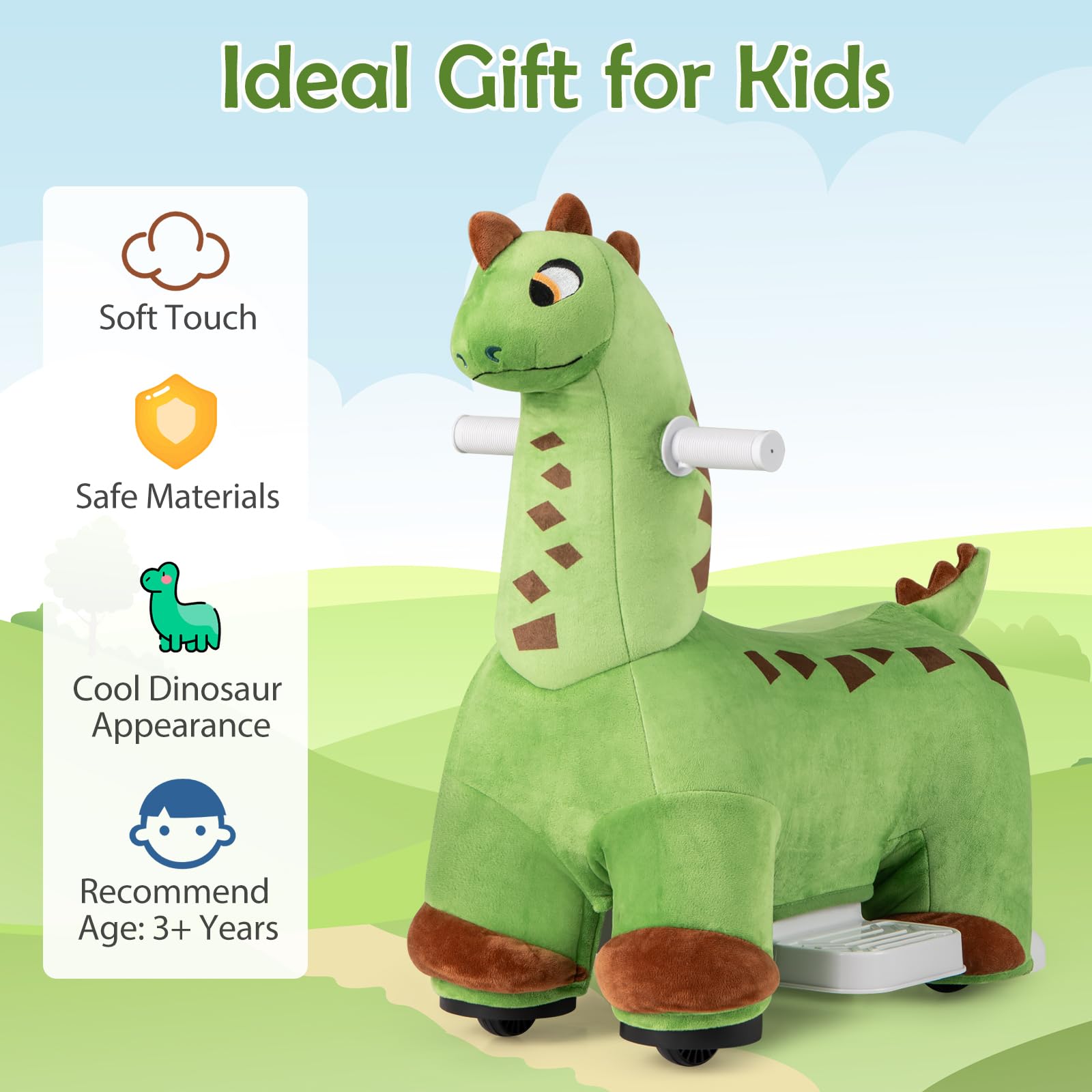 Ride on Toys, 6V Electric Battery Powered Electric Ride on Dinosaur with Music