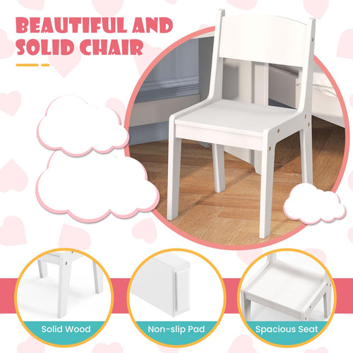 INFANS Kids Vanity Pretend Play Vanity Set for Toddler Girls