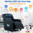 Kids Recliner Sofa Couch with Adjustable Backrest Footrest and High Density Sponge