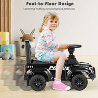 Ride On Push Police Car, Toddler Foot-to-Floor Sliding Toy with Siren