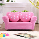 Children Couch Armrest Chair Double Seats with Strawberry Pillows