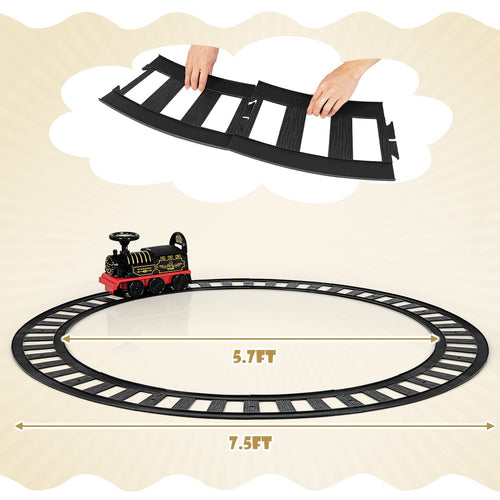 Kids Ride On Train with Track 6V Electric Toy with Lights and Sounds