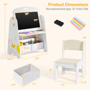 Easel for Kids with Stool, 4-in-1 Double-Sided Adjustable Magnetic Chalkboard with Paper Roll