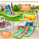 HONEY JOY Inflatable Water Slide, 9-in-1 Water Park Jumping Castle W/Ring-toss Game