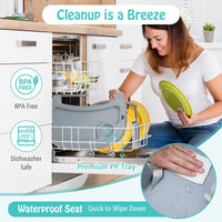 4-in-1 Convertible Baby High Chair with Removable Double Tray