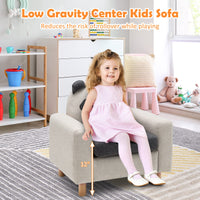 Kids Sofa Wooden Armrest Chair Couch with Thick Cushion Beech Legs