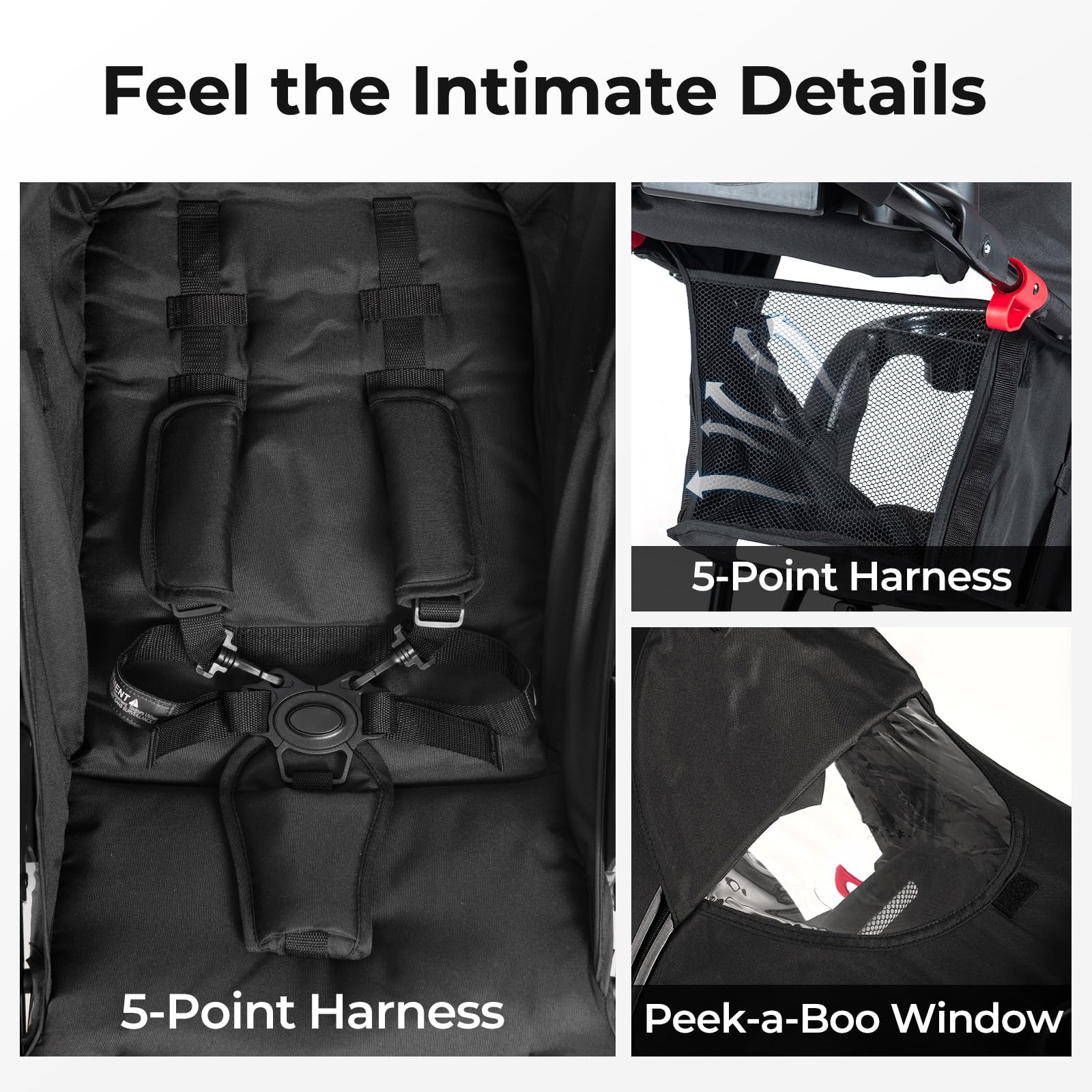 INFANS Jogging Stroller, Foldable Jogger with Air-Filled Tires Shock Absorbing Suspension