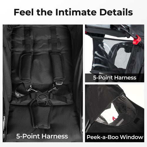 INFANS Jogging Stroller, Foldable Jogger with Air-Filled Tires Shock Absorbing Suspension