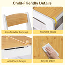 Toddler Art Craft Play Wood Activity Desk with 2 Chairs 4 Storage Canvas Bins Paper Roll for Writing Drawing