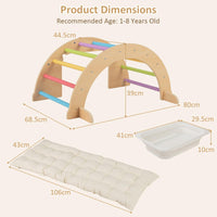 INFANS Wooden Arch Climber Rocker with Soft Cushion 6 in 1 Montessori Climbing Toys for Toddlers