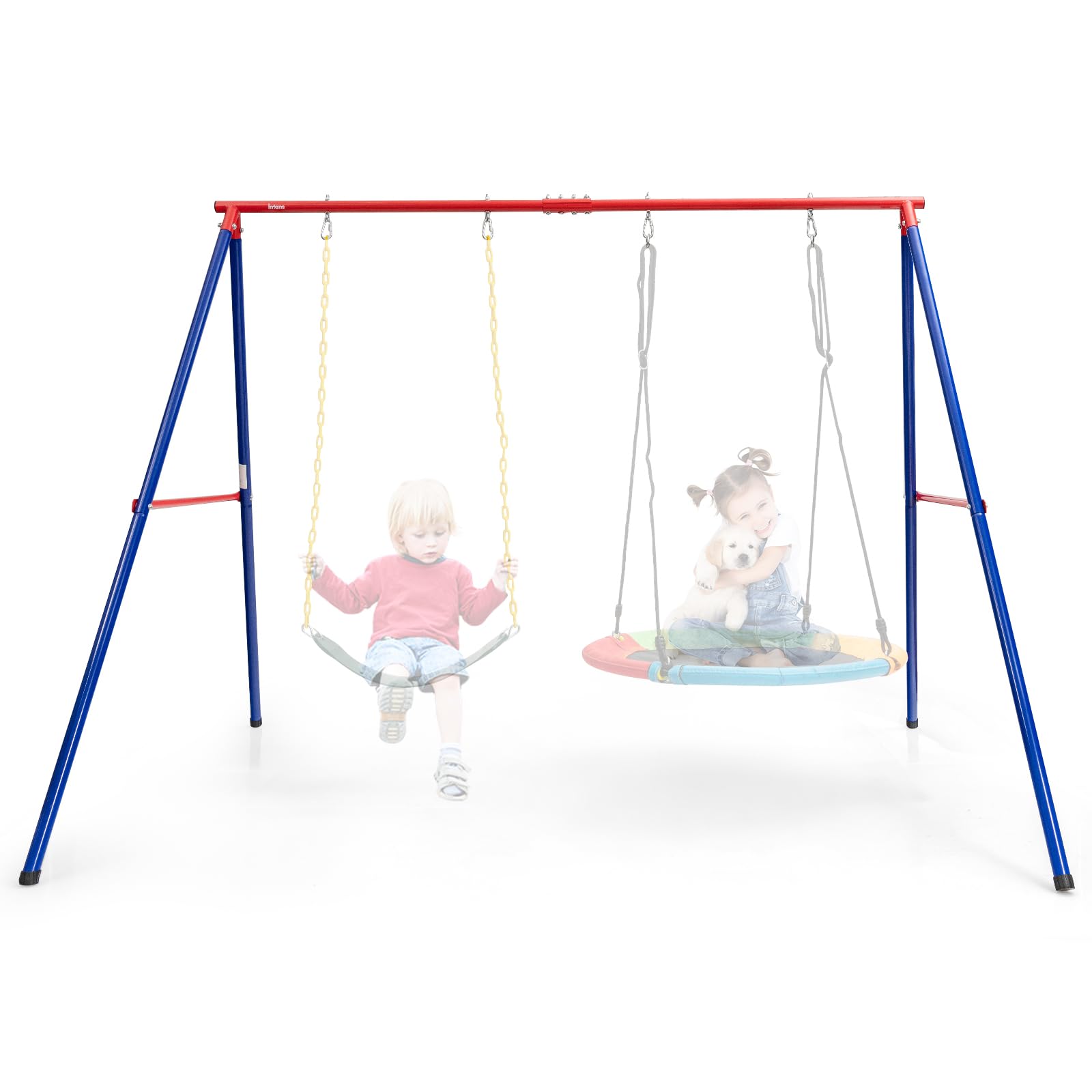INFANS 2 Seat Swing Stand, 550 lbs Heavy Duty Metal Swing Frame
