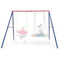 INFANS 2 Seat Swing Stand, 550 lbs Heavy Duty Metal Swing Frame