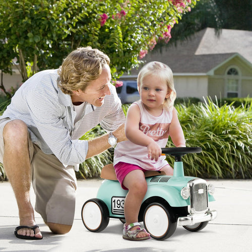 Retro Kids Ride-on Toy, Kids Vehicle Toy w/Under Seat Storage, Foot to Floor Riding Car for Boys Girls 18-36 Months