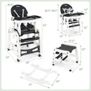 INFANS 5 in 1 Baby High Chair Convertible Toddler Table Set