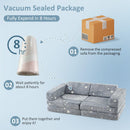 Modular Kids Play Couch, 8 PCS Toddler Creative Sectional Building Sofa