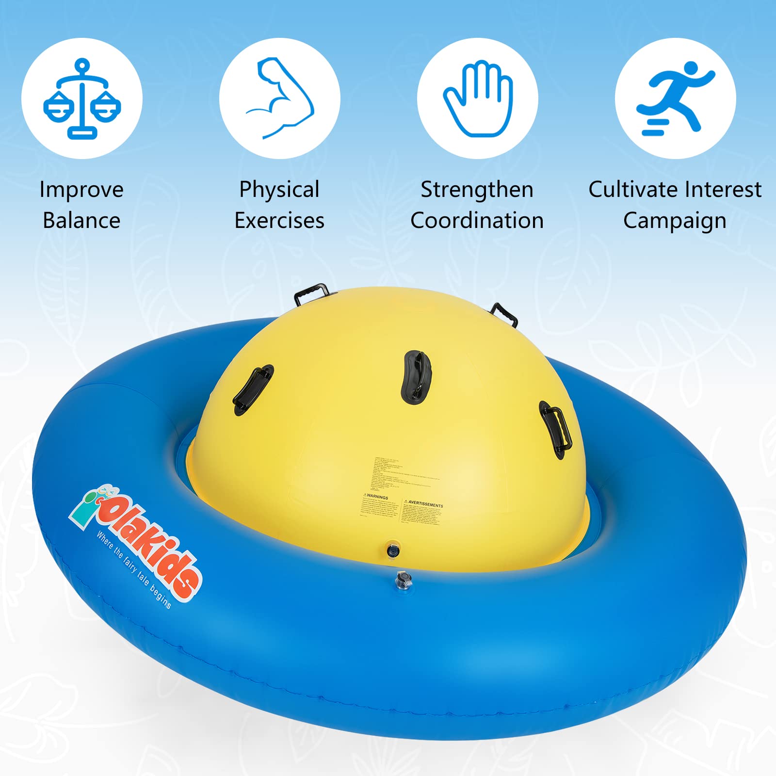 8FT Inflatable Dome Rocker Bouncer, Outdoor Kids Giant Roll