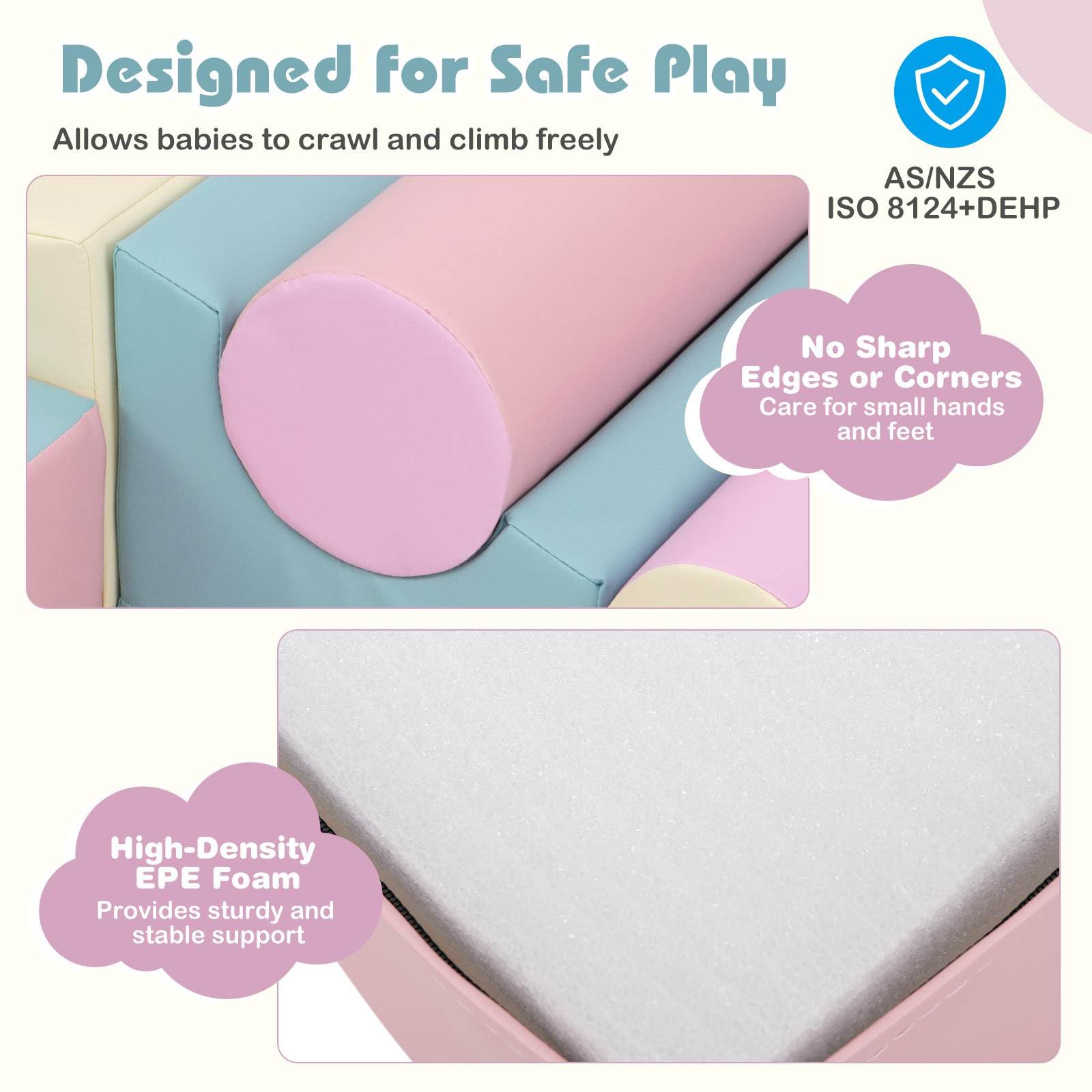 7 Pieces Foam Building Blocks Set for Kids Creative Learning Toy Set