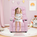 Kids PU Leather Recliner with Cup Holder and Footrest