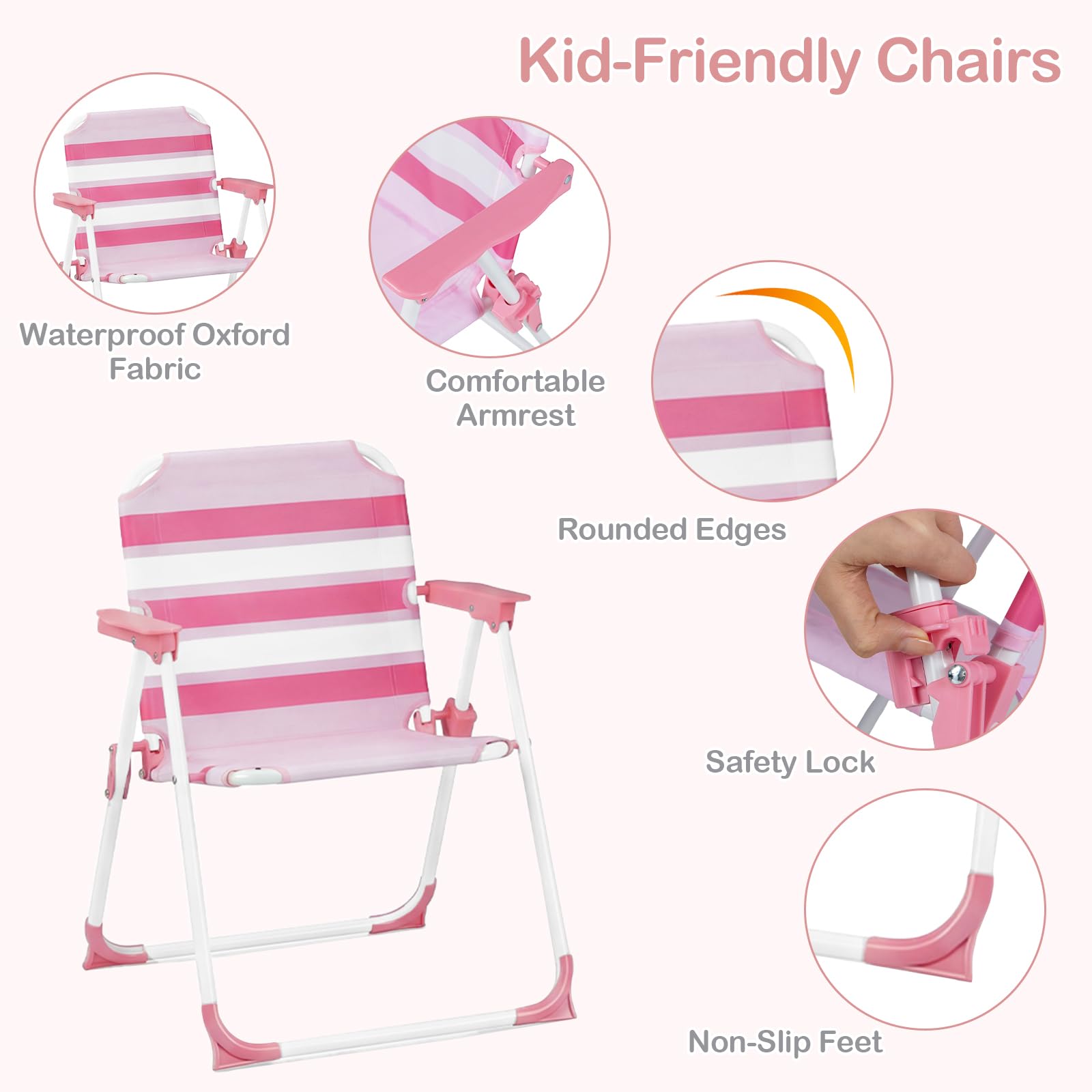 Kids Picnic Table, Outdoor Toddler Patio Furniture Set with 2 Folding Chairs Adjustable Foldable Umbrella