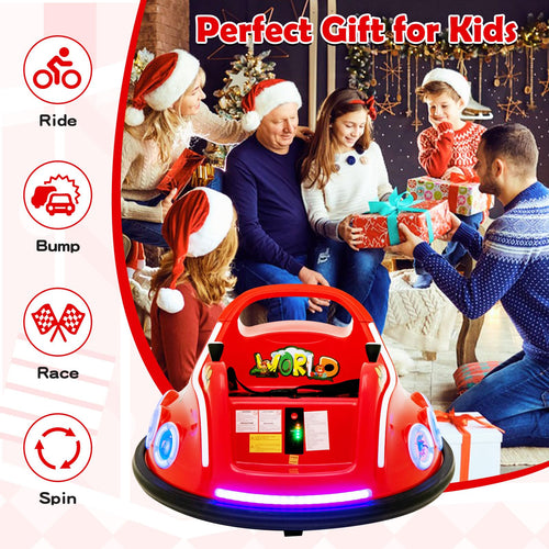 Kids Ride On Car, 12V Electric Bumper Car for Children W/Remote Control, 360 Degree Spin
