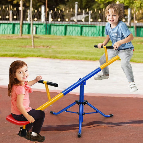 Kids Seesaw, Swivel Teeter Totter Playground Equipment for Children w/360 Degree Rotation