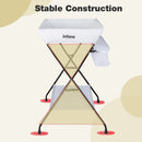 INFANS Baby Portable Changing Table Infant Diaper Station with Storage Basket & Shelf