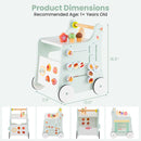 INFANS 6 in 1 Wooden Baby Walker Play Kitchen Playset