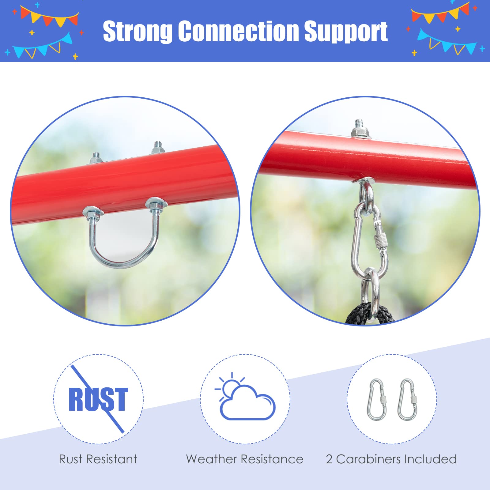 INFANS 2 Seat Swing Stand, 550 lbs Heavy Duty Metal Swing Frame