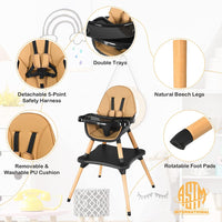 5-in-1 High Chair Convertible High Chairs for Babies & Toddlers/Booster Seat/Table & Chair Set