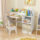 INFANS Kids Table and Chair Set Toddler Art Craft Play Wood Activity Desk with Chairs