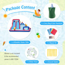 Water Slide Park, 5-in-1 Inflatable Jumping House w/Dual Slides, Climbing Wall, Splash Pool