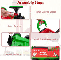 Ride on Train Track, 6V Electric Ride on Train with Tracks, Storage Seat, Flashing Lights & Music