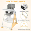 Baby High Chair Foldable Highchair w/ 7 Heights 5 Recline Positions Adjustable Footrest