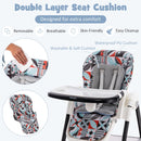 5-in-1 folding baby high chair with wheels and footstool