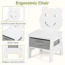 INFANS Kids Table and Chair Set, 4 in 1 Wooden Activity Desk