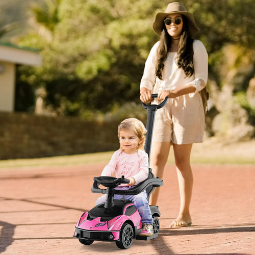 Lamborghini Licensed Push Cars for Toddlers 1-3, 3 in 1 Stroller Sliding Walking Car w/Handle