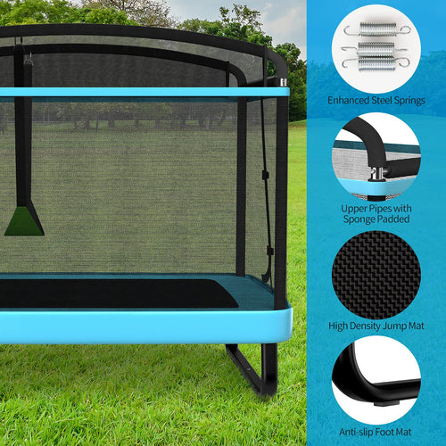 6FT Kids Recreational Trampoline, 2-in-1 Outdoor Toddler Trampoline w/Swing