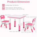Kids Table and Chair Set, Height Adjustable Toddler Activity Desk with Graffiti Desktop Storage Boxes