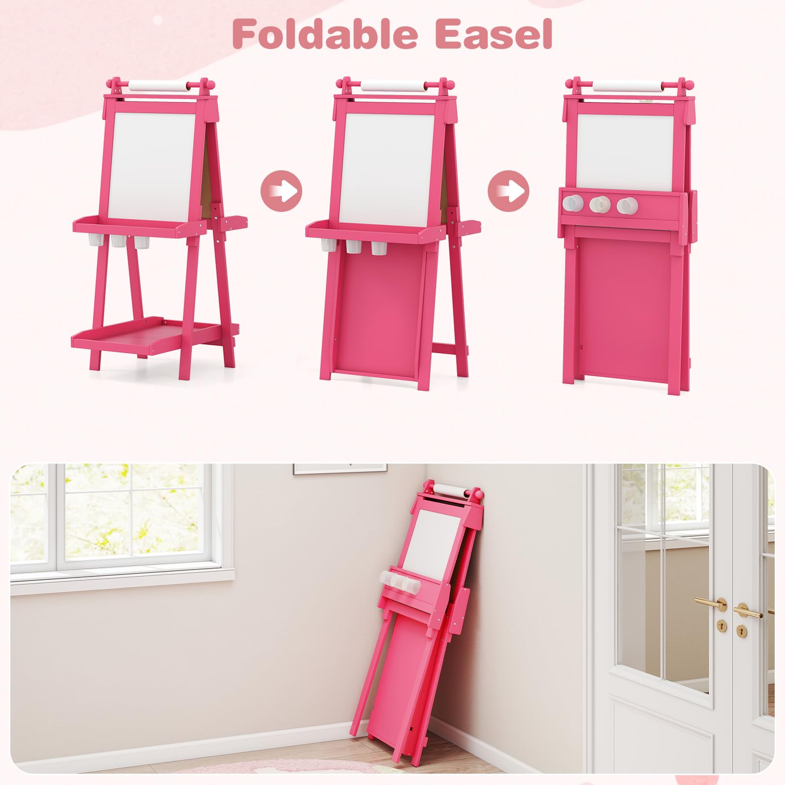 Easel for Kids, 3 in 1 Adjustable Painting Art Board