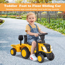 Licensed Caterpillar Ride on Tractor by OLAKIDS, 2 in 1 Ride on Push Car with Detachable Trailer