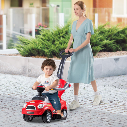 3-in-1 Ride On Push Car, Foot-to-Floor Toddler Walking Car w/Anti-Back-Tipping Design, Sliding Car for 2-6 Years