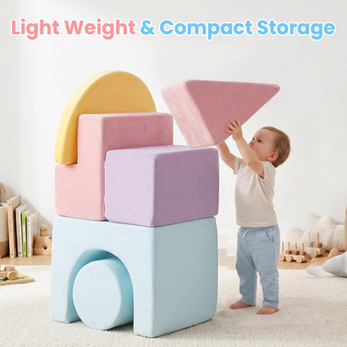 Toddler Climbing Toys Indoor, 6 PCS Foam Climbing Blocks