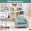 Kids Sofa Wooden Armrest Chair Couch with Thick Cushion Beech Legs